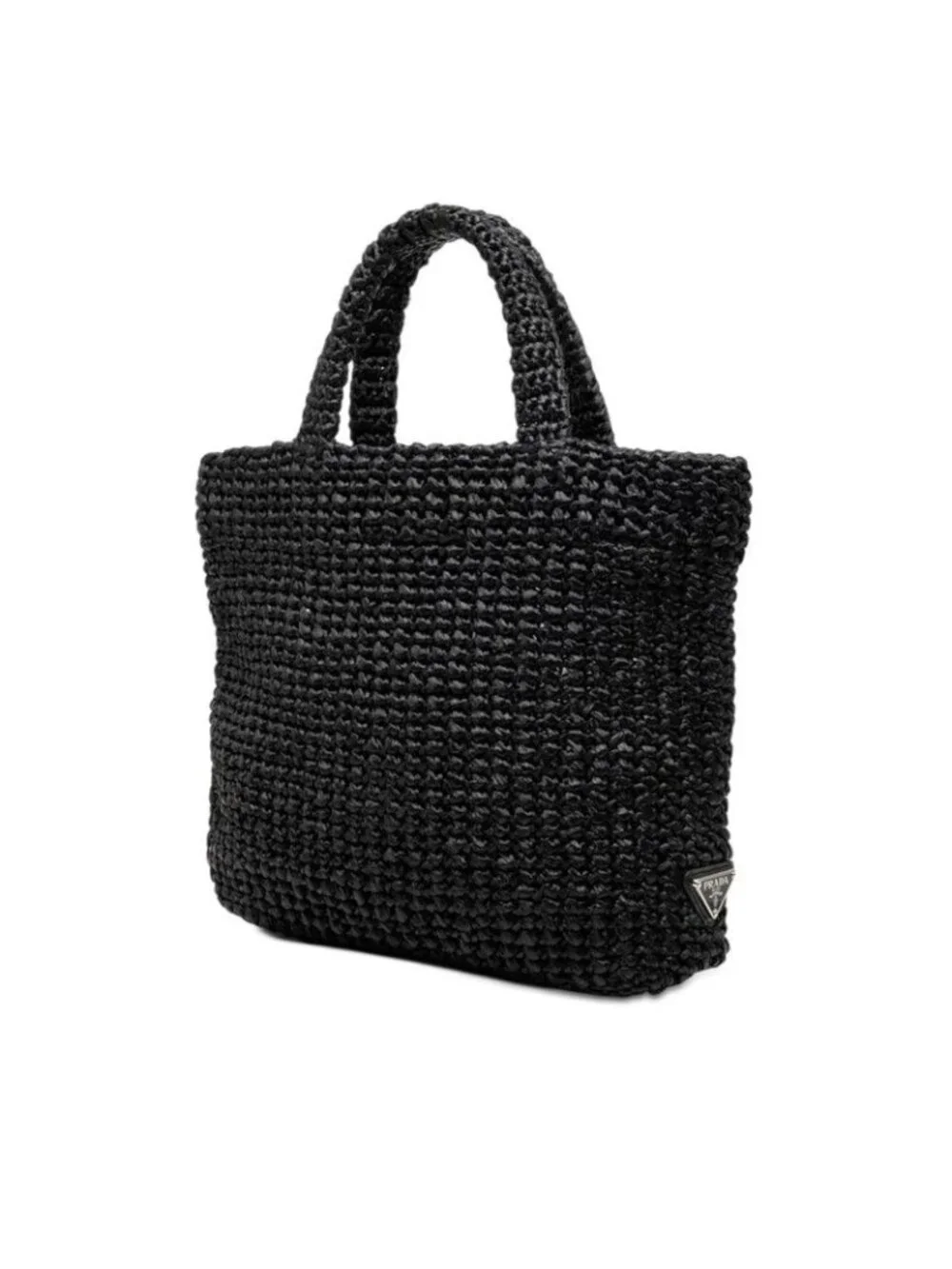 Prada Crochet Tote Black Viscose - Picture 2 of 5